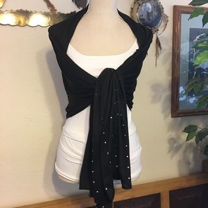 dazzle black studded scarf wrap sash belt
